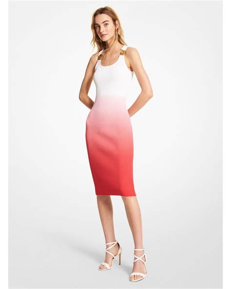 michael kors ombre dress|Ombré Ribbed Stretch Viscose Dress .